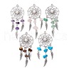 Mixed Gemstone Chip Big Pendants PALLOY-JF02294-1