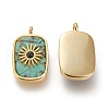 Natural African Turquoise(Jasper) & Dyed & Heated Black Agate Pendants KK-P184-01A-04G-2