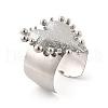 Textured Heart Alloy Open Cuff Bangles for Women BJEW-A027-01P-4