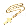 304 Stainless Steel Cross Pendant Necklaces NJEW-M197-04G-1