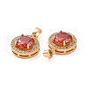 Brass Micro Pave Clear Cubic Zirconia Pendants KK-E068-VC442-3