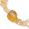 Electroplated Hexagon Prism Natural Quartz Chip Beaded Stretch Bracelets fo Women BJEW-JB10756-05-3
