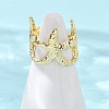Ocean Theme Brass Cuff Rings RJEW-C135-01G-02-2