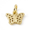 Brass Micro Pave Clear Cubic Zirconia Butterfly Charms ZIRC-F132-43G-2