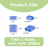 300Pcs 2 Styles 2-Hole Opaque Colours Glass Seed Beads SEED-HS0001-06F-2