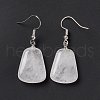Natural Quartz Crystal Trapezoid Dangle Earrings EJEW-D188-02P-03-2