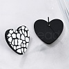 Heart Acrylic Printed Stud Earrings for Women EJEW-G418-01F-3