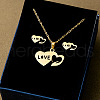 304 Stainless Steel Pendant Necklaces & Stud Earrings Sets WG82A44-29-1