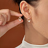 Teardrop Brass Pave Clear Cubic Zirconia Stud Earrings UK6514-1