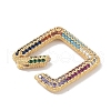 Rack Plating Brass Micro Pave Cubic Zirconia Twister Clasps KK-NH0002-08G-02-2