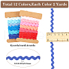 Gorgecraft 4 Cards 2 Styles  Polyester Wavy Fringe Trim Ribbon DIY-GF0009-48H-2