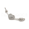 Brass Micro Pave Clear Cubic Zirconia Connector Charms KK-H467-02P-2