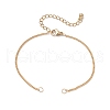 2Pcs 2 Colors Brass Curb Chains Bracelet Making AJEW-JB01329-2
