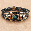 12 Constellations PU Leather Multi-strand Bracelets WGFD09F-08-1
