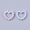 Rainbow ABS Plastic Imitation Pearl Linking Rings OACR-T015-04-01-2