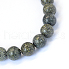 Natural Serpentine/Green Lace Stone Round Bead Strands X-G-E334-6mm-14-2