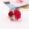 Resin Rose Finger Rings HP1514-5-1