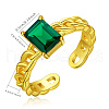 Mother's Day Rings Golden Brass Micro Pave Cubic Zirconia Solitaire Ring EP4174-2-2