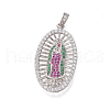 Religion Theme Brass Micro Pave Cubic Zirconia Pendants ZIRC-I032-71P-1