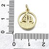 Brass Micro Pave Clear Cubic Zirconia Pendants KK-V010-20G-3