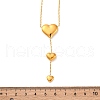 304 Stainless Steel 3 Heart Y Pendant Necklaces NJEW-U026-07G-5