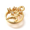 Brass Micro Pave Cubic Zirconia Pendants KK-K294-05G-2
