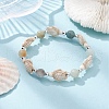 Natural & Synthetic Mixed Gemstone Beaded Stretch Bracelet BJEW-JB09516-01-3