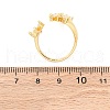 Brass Micro Pave Clear Cubic Zirconia Cuff Rings for Women RJEW-U047-25G-5