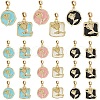 ARRICRAFT 4 Sets Flower Alloy Enamel European Dangle Charms Sets PALLOY-AR0001-35-1