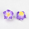 Handmade Polymer Clay 3D Flower Plumeria Beads X-CLAY-Q192-12mm-M-3