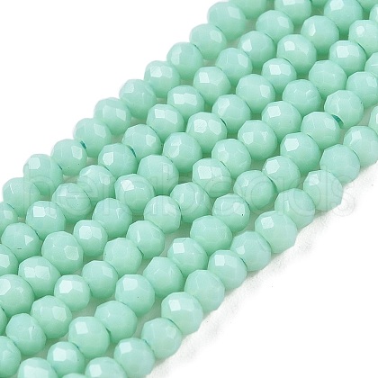 Opaque Solid Color Glass Beads Strands EGLA-T021-02D-1