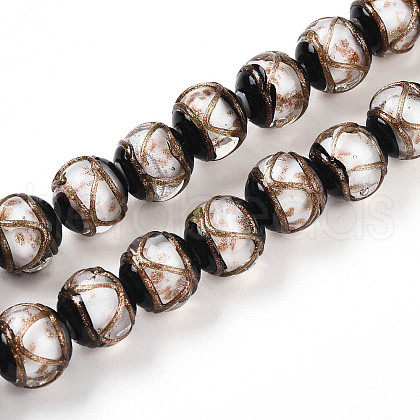Handmade Gold Sand Lampwork Beads LAMP-N026-01E-1