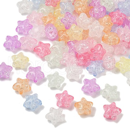Transparent Crackle Acrylic Beads OACR-B031-08-1