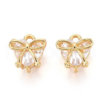 Brass Micro Pave Cubic Zirconia Charms KK-N263-93A-G-1