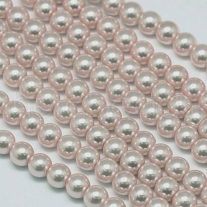 Eco-Friendly  Dyed Glass Pearl Round Beads Strands HY-A002-8mm-RB007-1