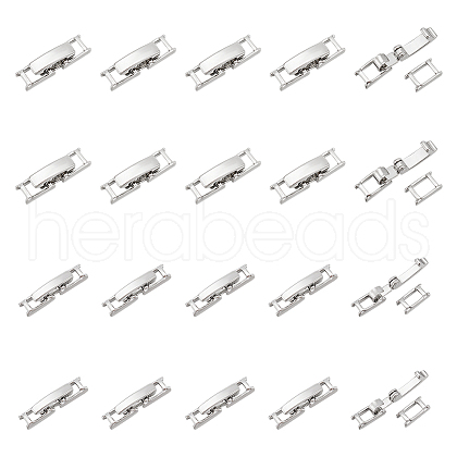 Unicraftale 24Pcs 2 Styles Brass Fold Over Clasps KK-UN0003-11P-1