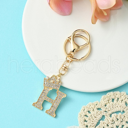 Golden Alloy Rhinestone Keychain KEYC-YW00105-08-1