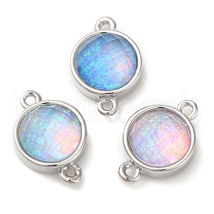 Synthetic Opal Connector Charms KK-S370-05P-1
