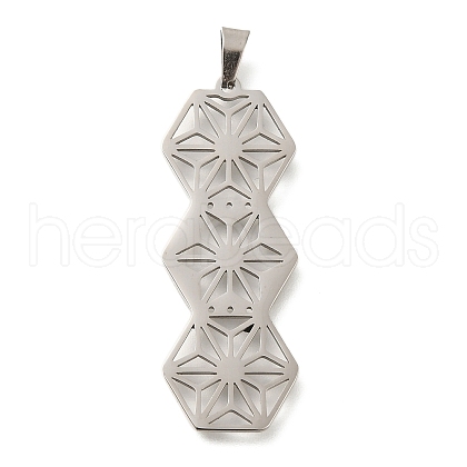 Anti-Tarnish 304 Stainless Steel Pendants STAS-R131-02P-1