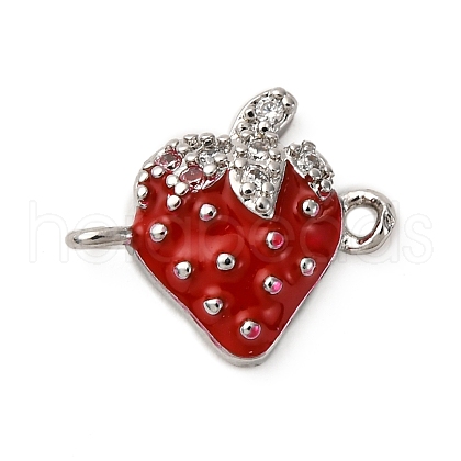 Brass Micro Pave Clear Cubic Zirconia Fruit Connector Charms KK-I276-15P-A02-1