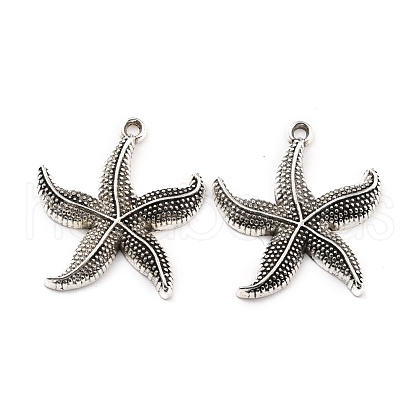 Tibetan Style Alloy Starfish/Sea Stars Pendants TIBEP-Q041-119AS-NR-1