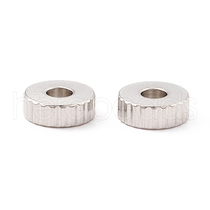 Non-Tarnish 201 Stainless Steel Corrugated Beads STAS-A057-02B-P-1