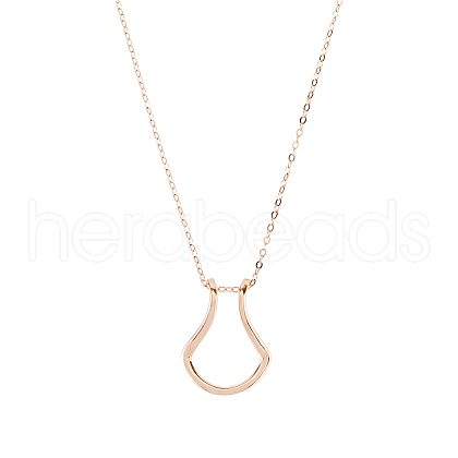 FIBLOOM 1Pcs Stainless Steel Teardrop Pendant Necklace NJEW-FI0001-59C-1