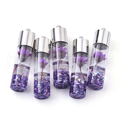 Transparent Glass Bottle Pendants GLAA-T001-05C-1