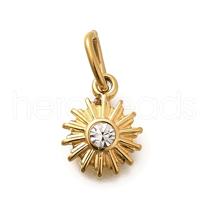 304 Stainless Steel Rhinestone Charms STAS-M109-02G-07-1