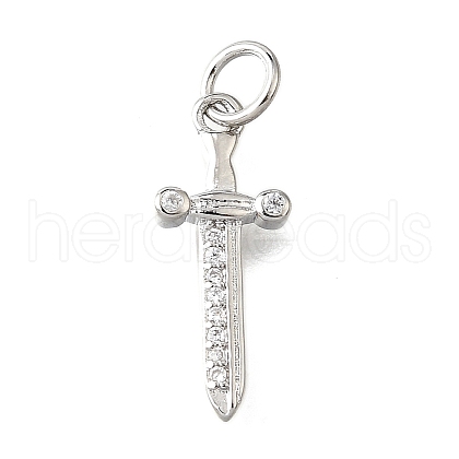 Brass Micro Pave Cubic Zirconia Pendants KK-V007-17P-1