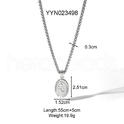 Retro Stainless Steel Pendant Hip-hop Necklaces OC7318-1-1