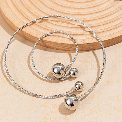 Brass Round Cuff Choker & Bangle Sets CD6248-1