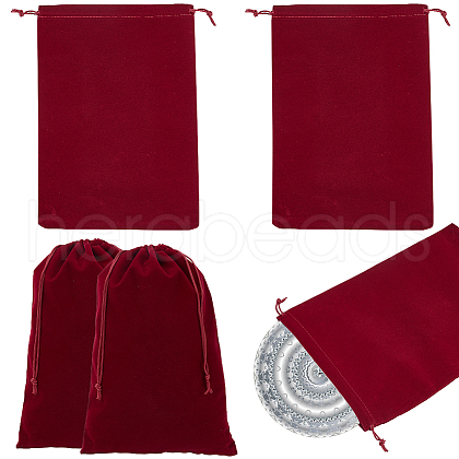 Velvet Jewelry Drawstring Pouches ABAG-WH20013-01C-1