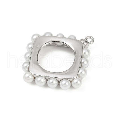 Brass Plastic Pearl Pendants KK-M322-52P-1